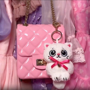 Alternative view of Lady Lux Cat Plushie Keychain