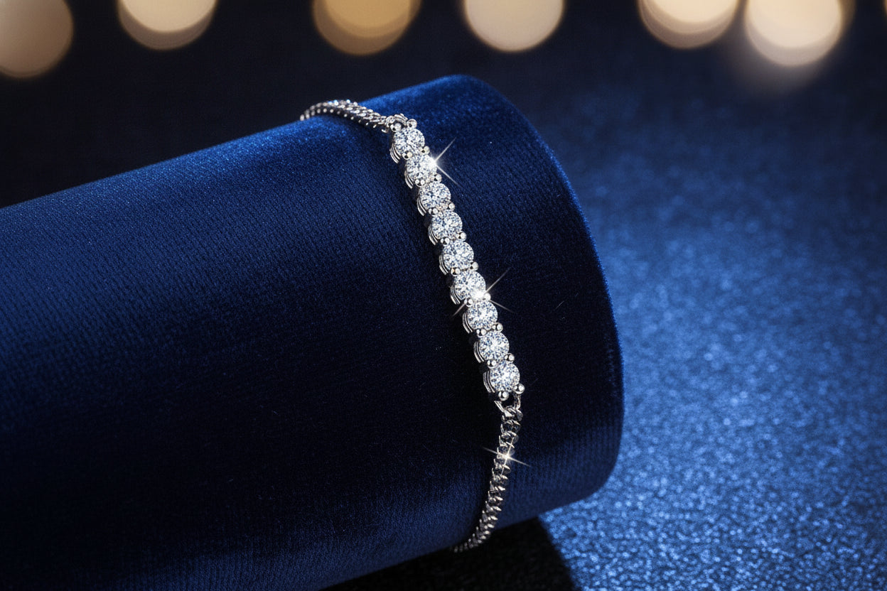 Women's Timeless Dazzling 925 Sterling Silver Moissanite Paved Cuban Link Bracelet - Image 8