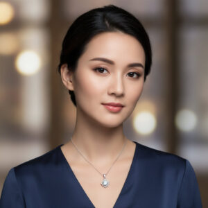 925 Sterling Silver Windmill Pendant Necklace for Women 1 Carat Moissanite Korean Style