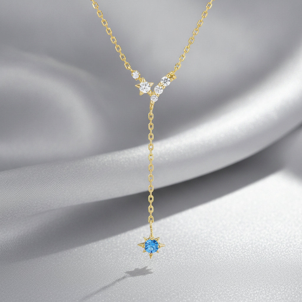 Silver Five-pointed Star Y-shaped Tassel Necklace For Women - Image 5